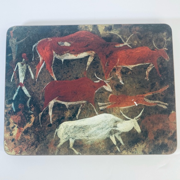 Vtg Pastiche Prestige Tableware Placemats Set of 6 Aboriginal Bushmen Rock Art - Picture 3 of 13